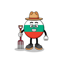 Obraz premium Cartoon mascot of bulgaria flag farmer