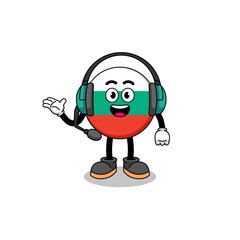 Mascot Illustration of bulgaria flag as a customer services