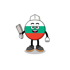 Obraz na płótnie Canvas Mascot of bulgaria flag as a butcher