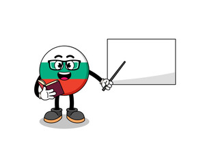 Mascot cartoon of bulgaria flag teacher