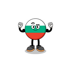 Mascot cartoon of bulgaria flag posing with muscle
