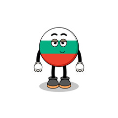 Obraz premium bulgaria flag cartoon couple with shy pose