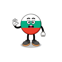 bulgaria flag cartoon illustration doing stop hand