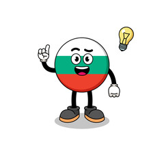 bulgaria flag cartoon with get an idea pose