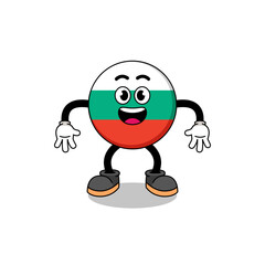 bulgaria flag cartoon with surprised gesture