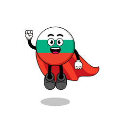 bulgaria flag cartoon with flying superhero
