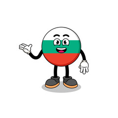 bulgaria flag cartoon with welcome pose