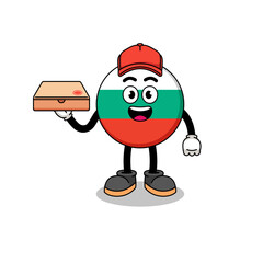bulgaria flag illustration as a pizza deliveryman