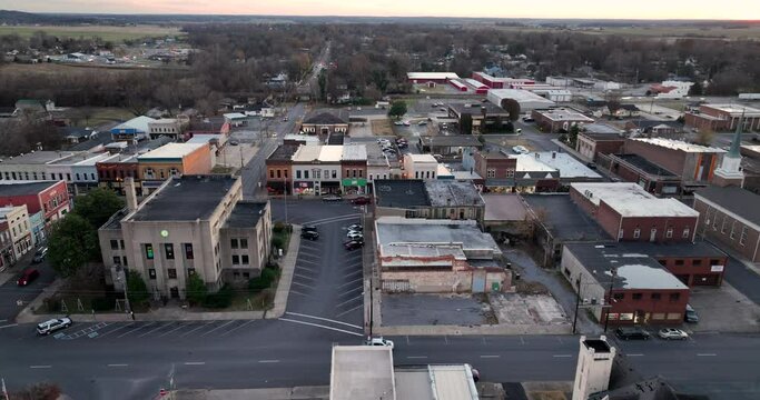 Aerial View Downtown City Center Princeton Kentucky USA