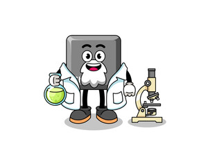 Mascot of keyboard shift key as a scientist