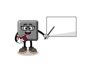Mascot cartoon of keyboard shift key teacher