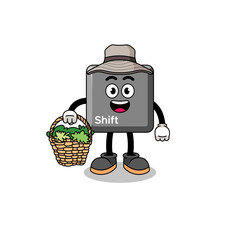 Character Illustration of keyboard shift key as a herbalist