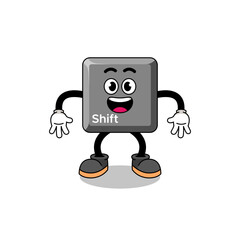 keyboard shift key cartoon with surprised gesture