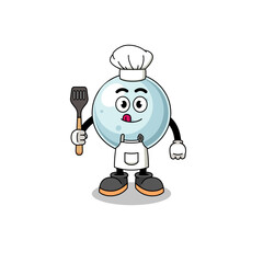 Mascot Illustration of silver ball chef