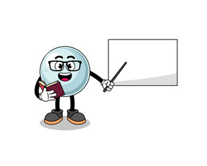Mascot cartoon of silver ball teacher