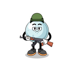 Cartoon of silver ball soldier