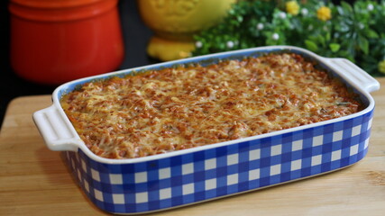 Purê de Batata a Bolonhesa