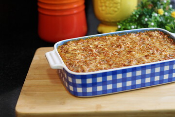 Purê de Batata a Bolonhesa