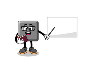 Mascot cartoon of keyboard A key teacher