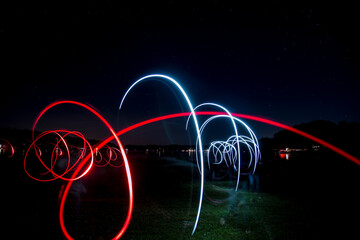 cool glowy lights at the lake