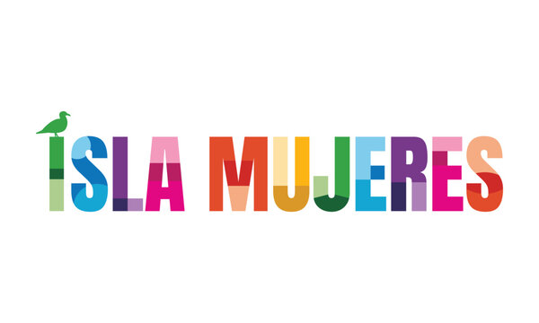 Letras de isla mujeres color