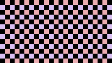 cute aesthetics multi-color, pink, purple and black checkerboard, gingham, plaid, checkered, tartan wallpaper illustration, perfect for banner, backdrop, postcard, background, wallpaper