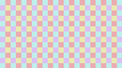 cute aesthetics multi-color, red, yellow, purple, and green checkerboard, gingham, plaid, checkered, tartan wallpaper illustration, perfect for banner, backdrop, postcard, background, wallpaper