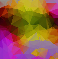 Obraz premium Vector, multicolor geometric background. Triangles, triangulation. Geometric mosaic, colored triangles, application in origami style