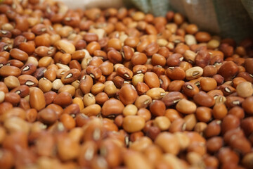 Pontianak, Indonesia - 02 December 2022: Picture of Red beans in the Flamboyan Traditional Market, one of traditional market in Pontianak.