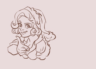 illustration of a girl digital art for card illustration background