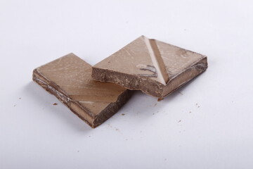 Pure chocolate bar split in half