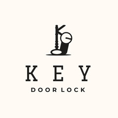 key initial K vintage logo vector minimalist illustration logo design, K alphabet initial creative logo design