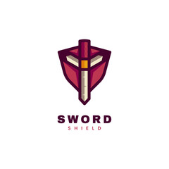 Vector Logo Illustration Sword Simple Mascot Style