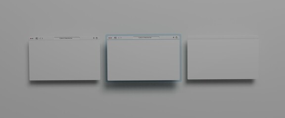 3d rendered website UI interface
