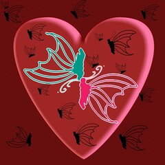 heart with butterflies
