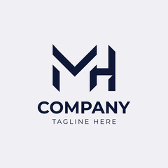 MH logo, MH, HM Abstract Letters Logo design Monogram