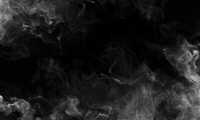 White Smoke isolated on black background	
