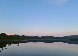 sunset over the lake