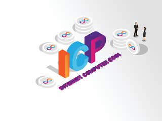 Internet computer coin cryptocurrency symbol vector illustration