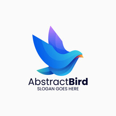 Vector Logo Illustration Abstract Bird Gradient Colorful Style