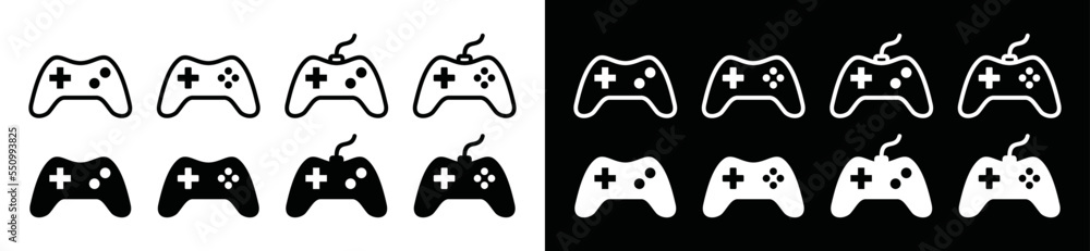 Poster game console icon vector. video game controller sign symbol. simple gamepad flat and outline icon fo