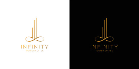 Modern and luxury infinity building logo design