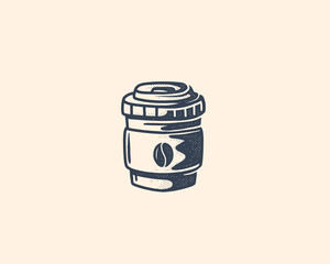Retro Coffee Cup Logo Design Icon Illustration Vector