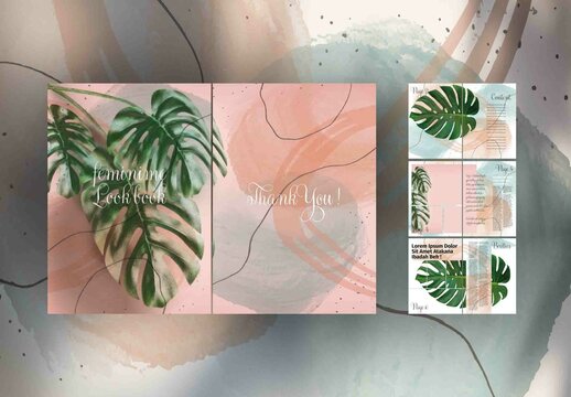 Feminime Lookbook With Watercolors Background
