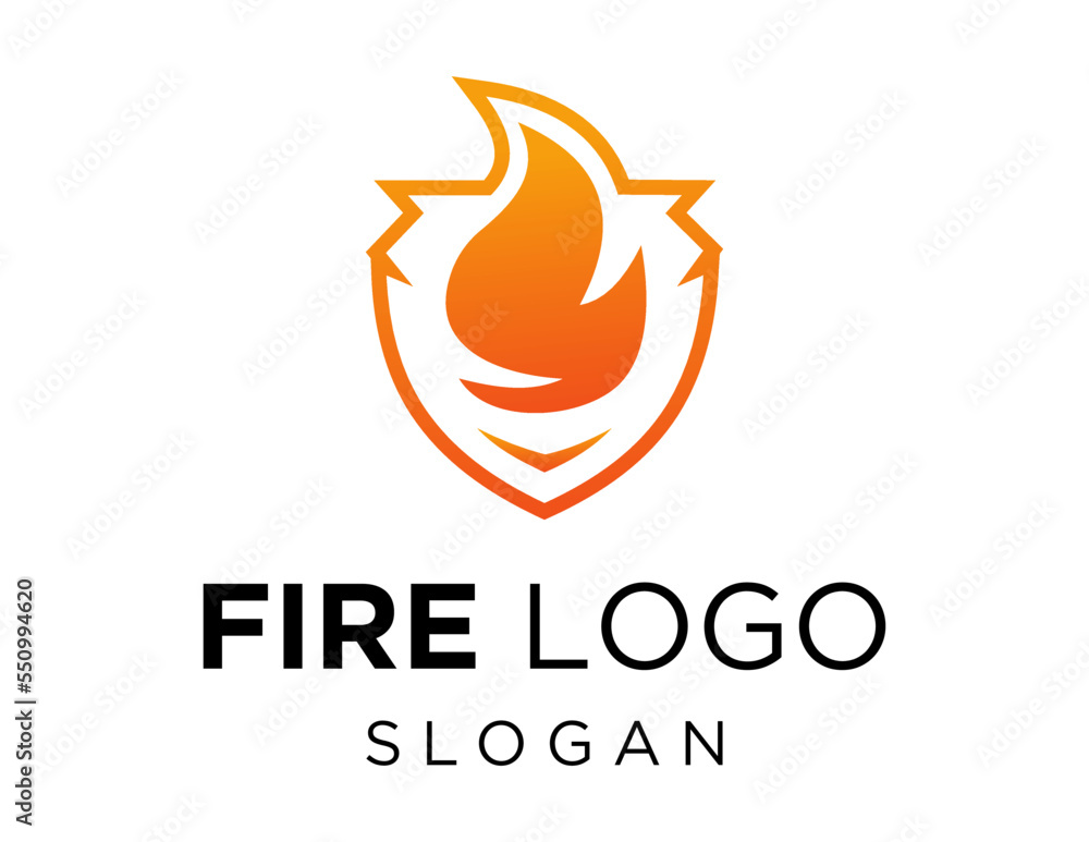 Poster logo about fire on a white background. created using the coreldraw application.