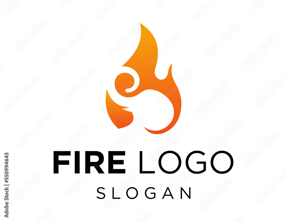 Poster logo about fire on a white background. created using the coreldraw application.