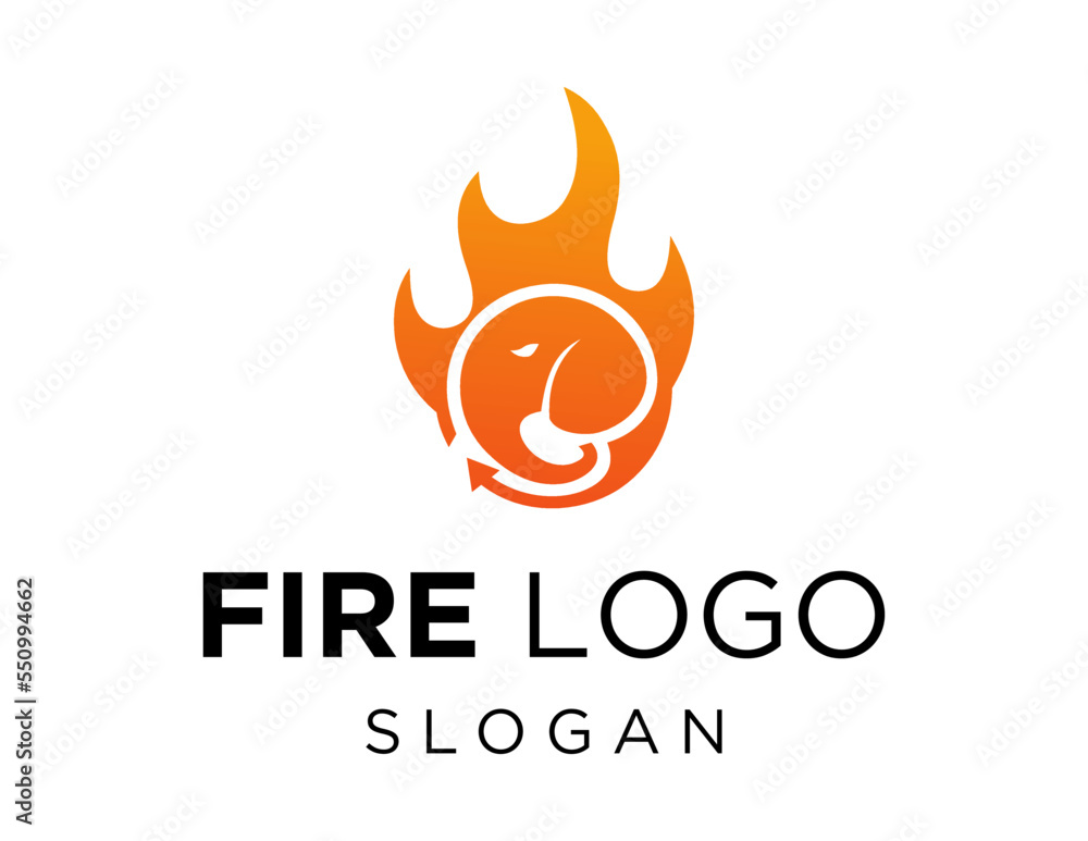 Poster logo about fire on a white background. created using the coreldraw application.