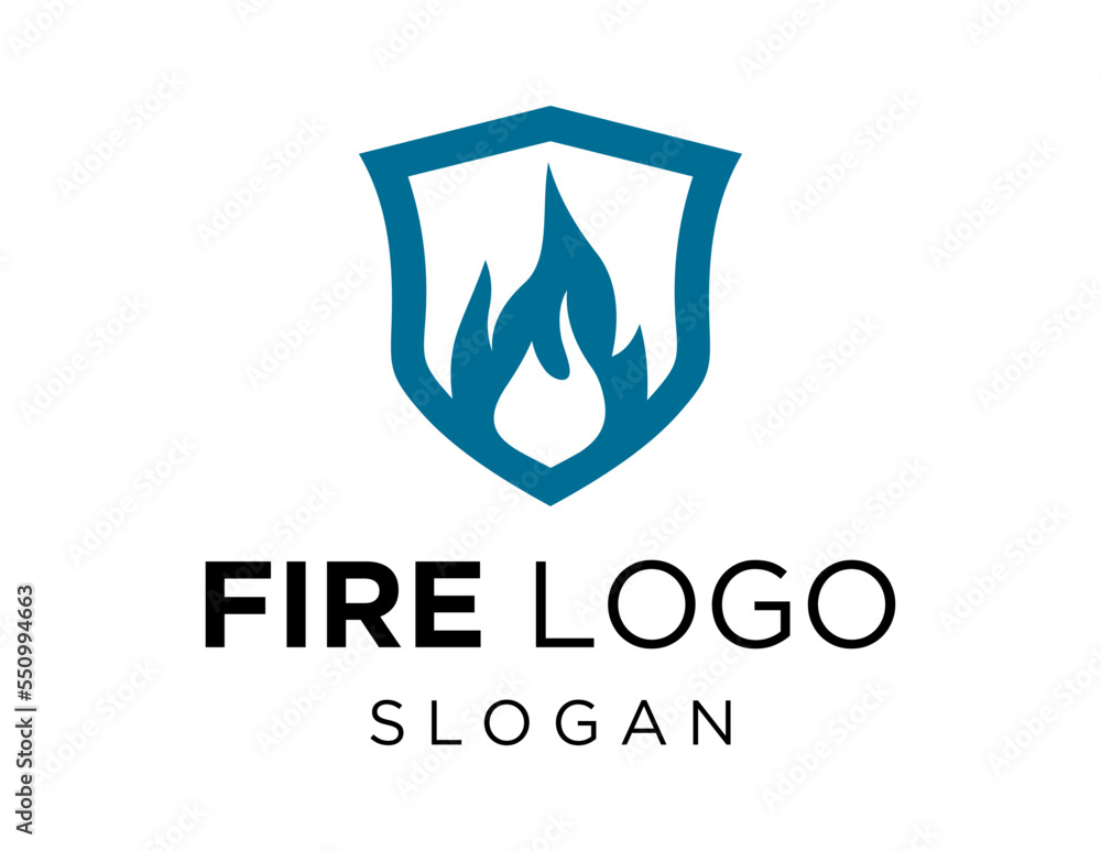 Poster logo about fire on a white background. created using the coreldraw application.