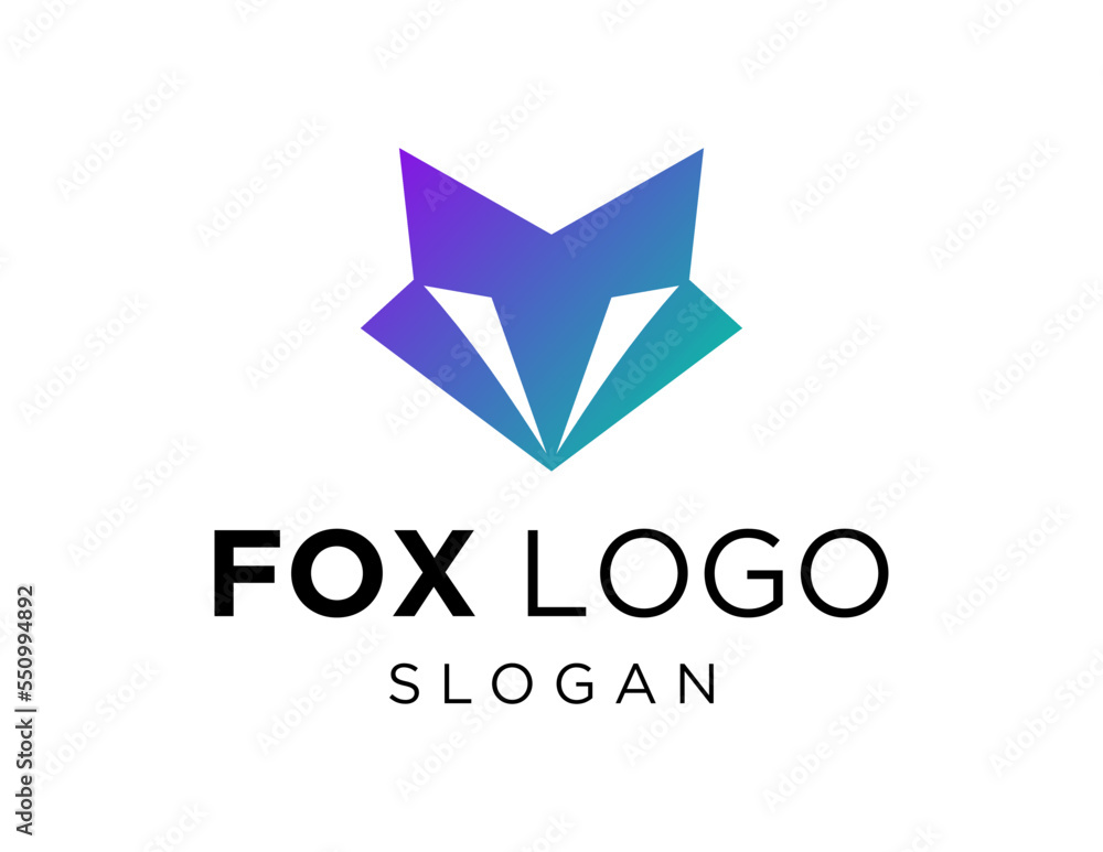 Poster logo about fox on a white background. created using the coreldraw application.