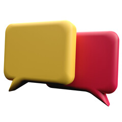 3d rendering messages icon with red and yellow color scheme